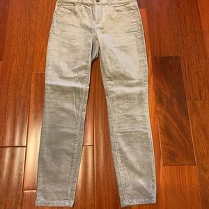 Ann Taylor light grey velvet skinny pants